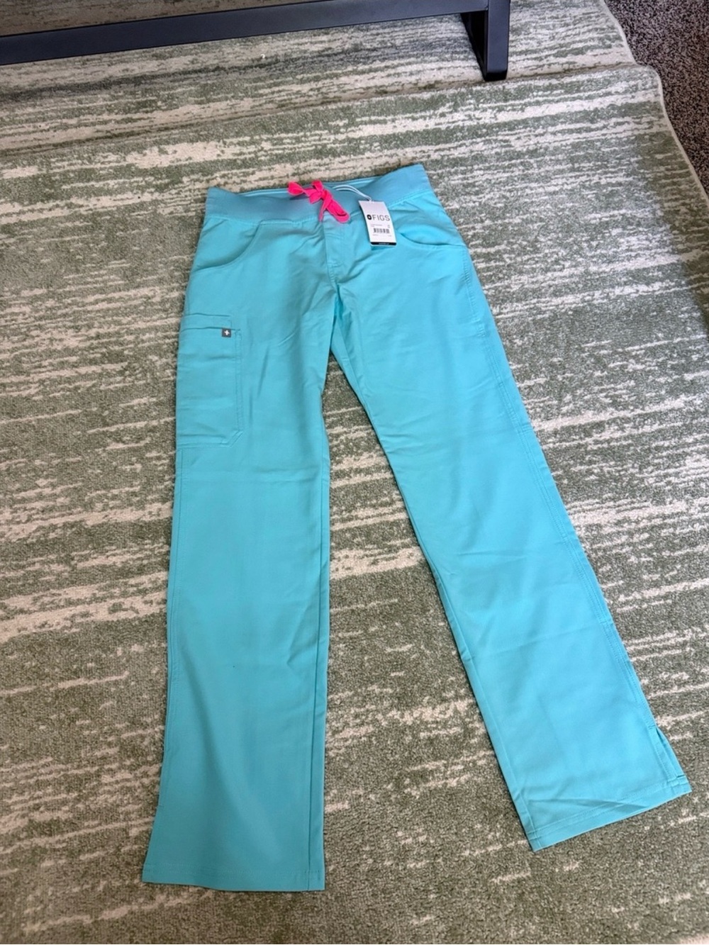 Figs Neon Blue Kade Cargo XS and Casma Top XXS